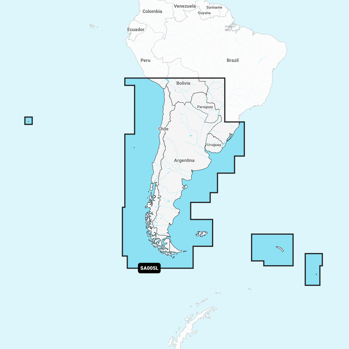 GARMIN NAVIONICS+ CHART SA005L: Chile, Argentina & Easter Islands