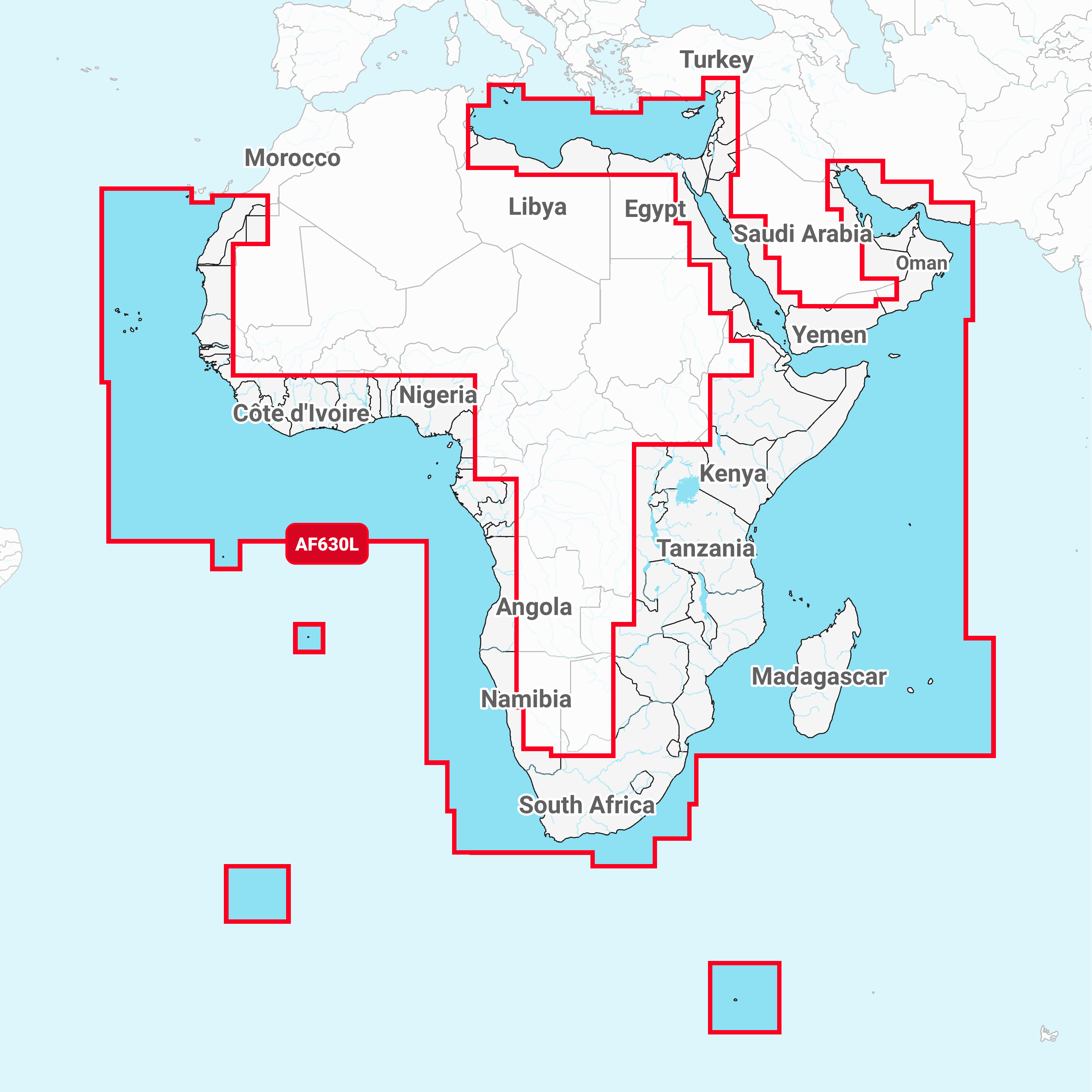GARMIN NAVIONICS+ CHART AF630LR: Africa & Middle East