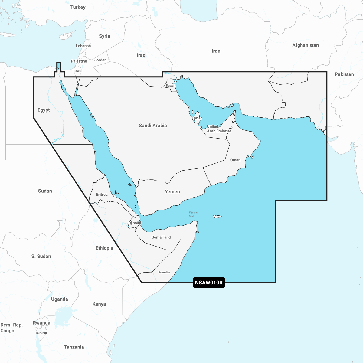 GARMIN NAVIONICS+ CHART AW010R: The Gulf & The Red Sea