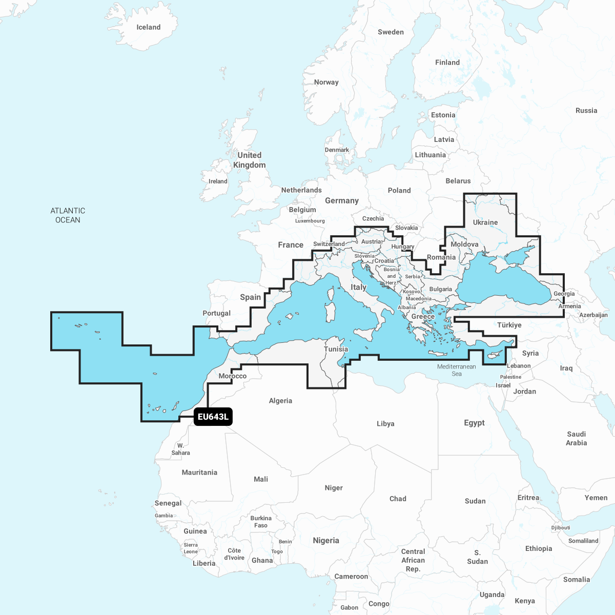 GARMIN NAVIONICS+ CHART EU643L: Mediterranean & Black Sea