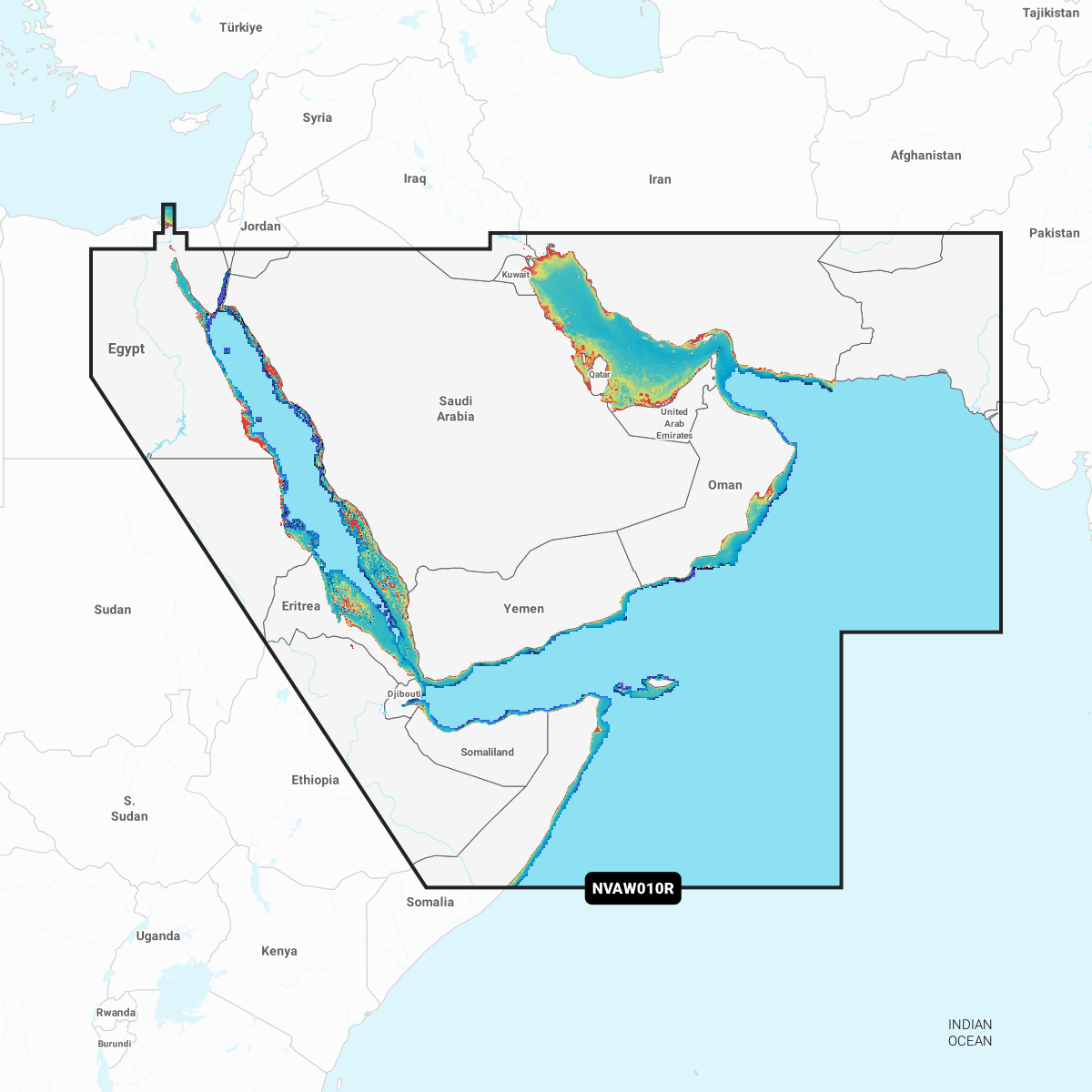 Garmin Navionics Vision+ Chart AW010R: The Gulf & The Red Sea