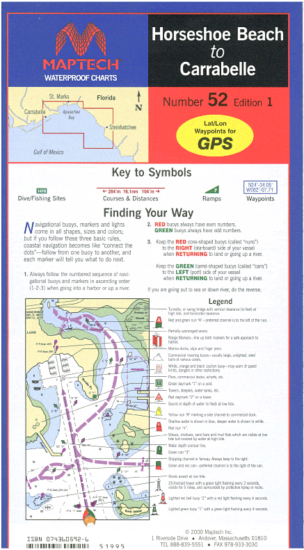 Horseshoe Beach to Carrabelle Waterproof Chart, 1st Edition