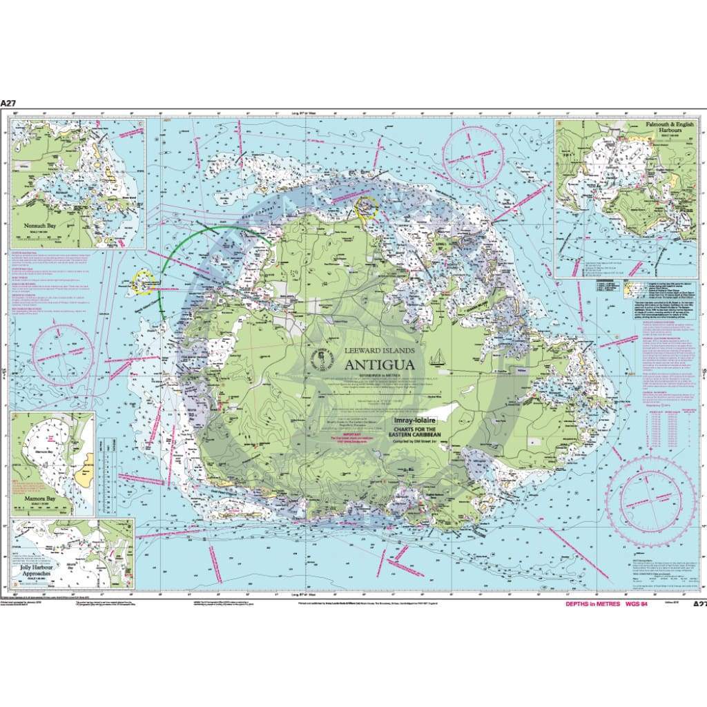 Imray Chart A27: Antigua, 2022 Edition
