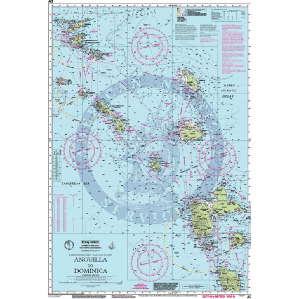 Imray Chart A3: Anguilla to Dominica Passage Chart, 2021 Edition