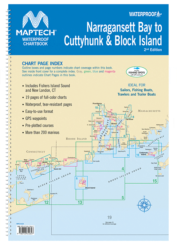 Maptech Waterproof Chartbook: Narragansett Bay to Cuttyhunk & Block Island, 2nd Edition