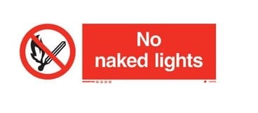 Marine Prohibition Sign: No Naked Lights + Symbol