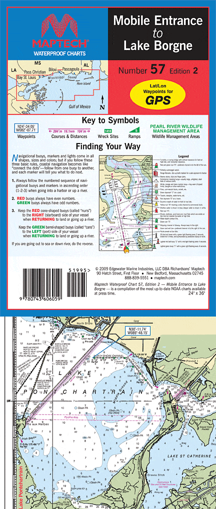 Mobile Entrance to Lake Borgne Waterproof Chart, 2nd Edition