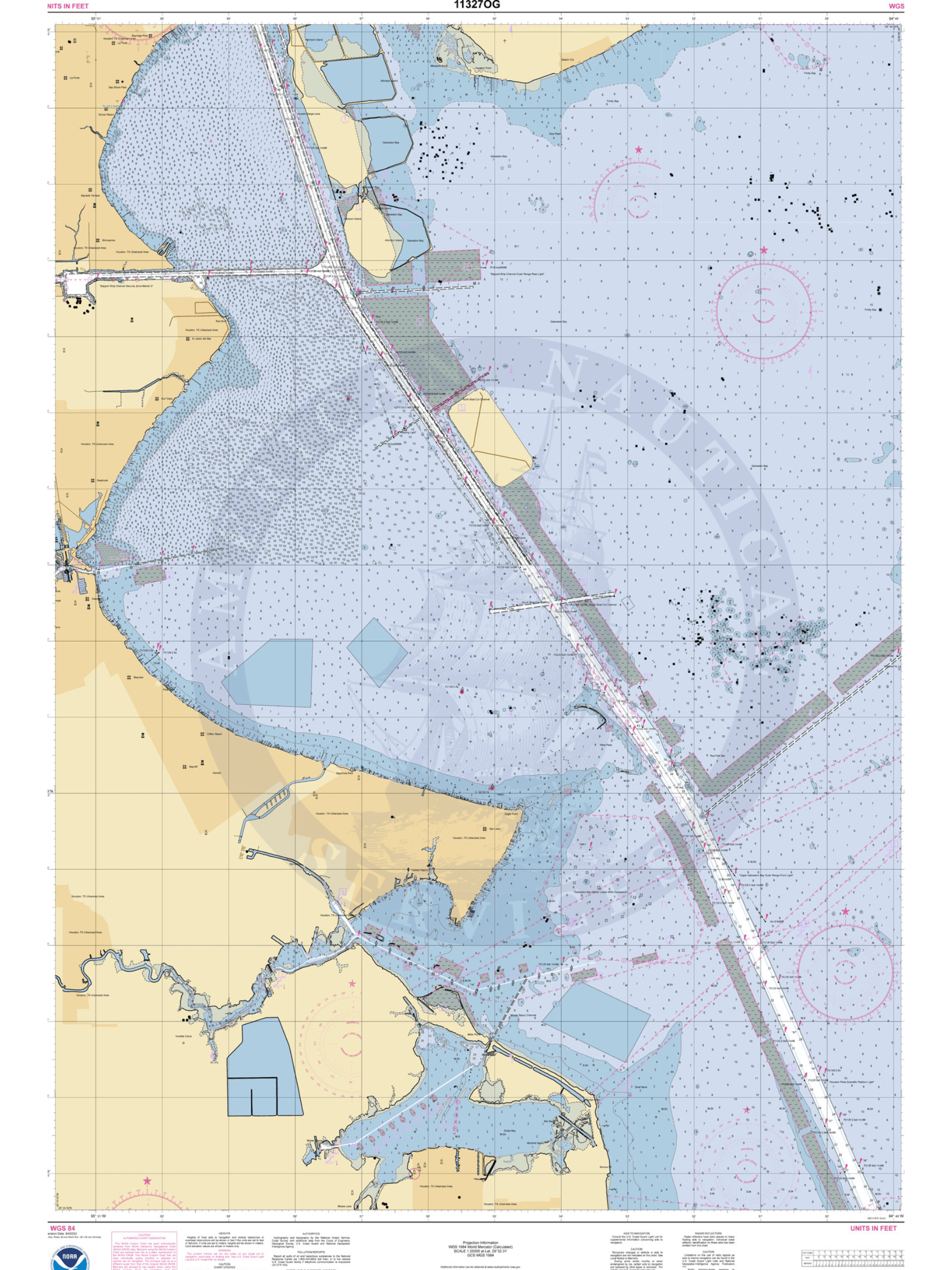 NOAA Nautical Chart 11327: Upper Galveston Bay-Houston Ship Channel-Dollar Pt. to Atkinson