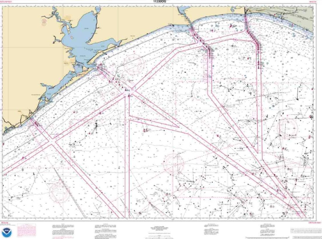 NOAA Nautical Chart 11330 Mermentau River to Freeport Amnautical