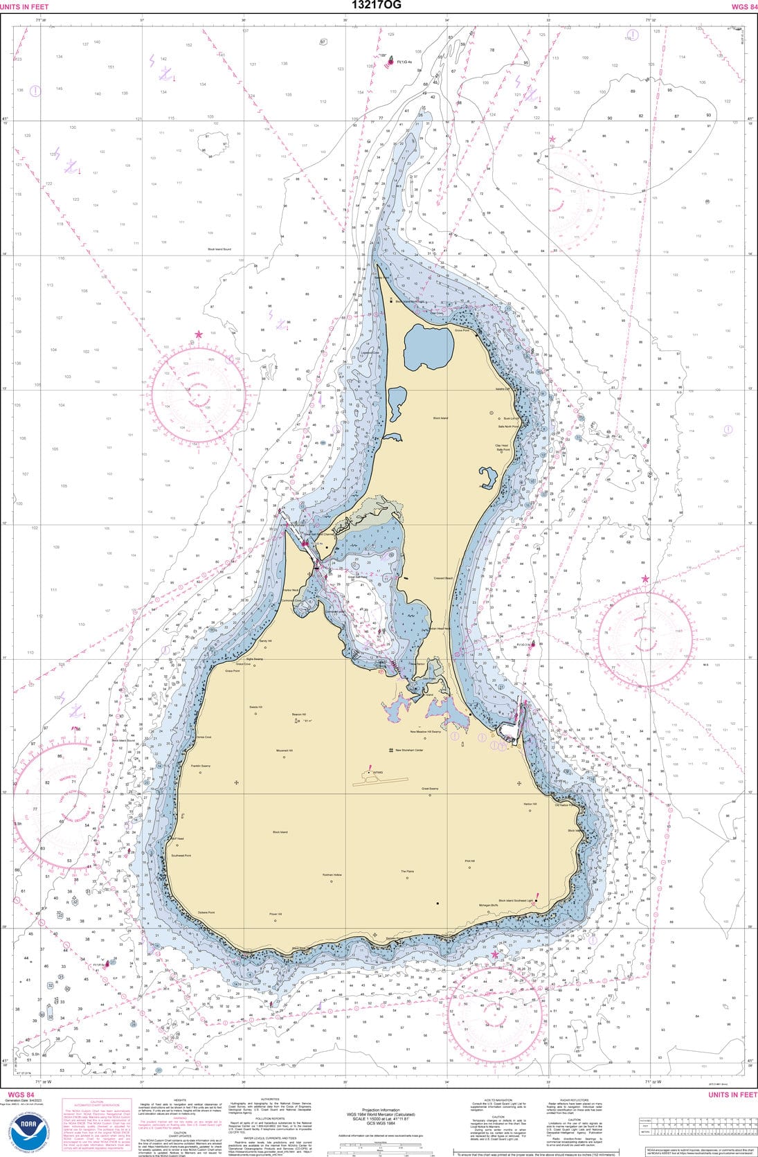 NOAA Nautical Chart 13217 Block Island Amnautical