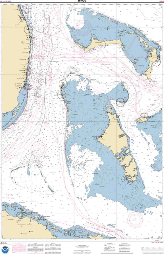 NOAA Nautical Chart 4149 Straits of Florida Eastern Part Amnautical