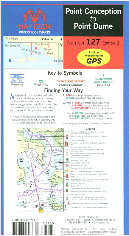 Point Conception to Point Dume Waterproof Chart, 1st Edition