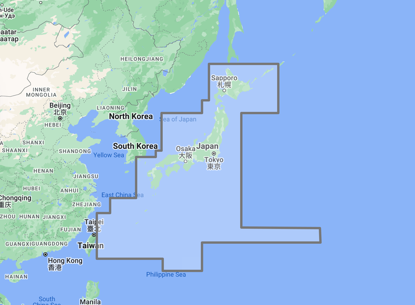 Timezero TZ Map: Japan