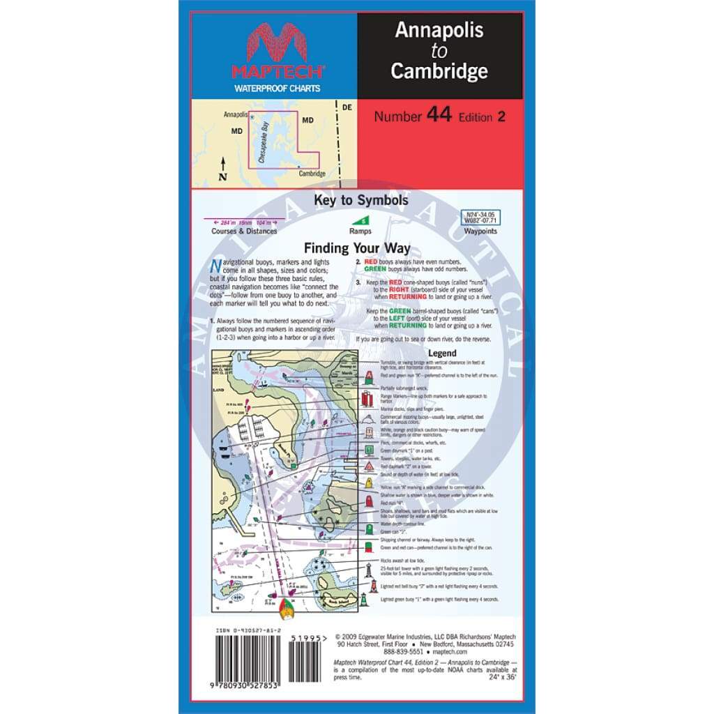 Annapolis to Cambridge Waterproof Chart, 2nd Edition