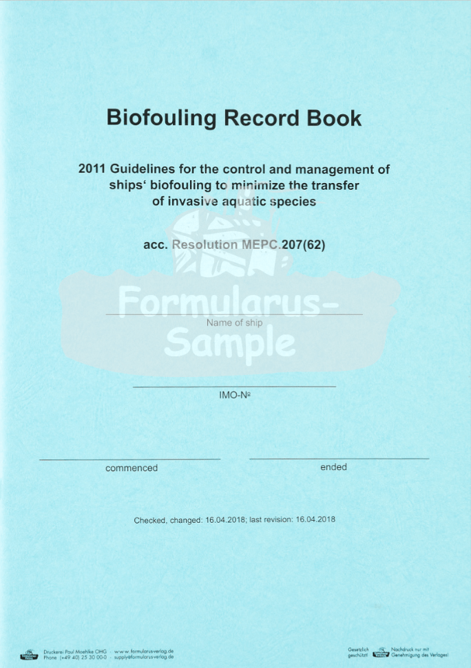 Biofouling Record Book