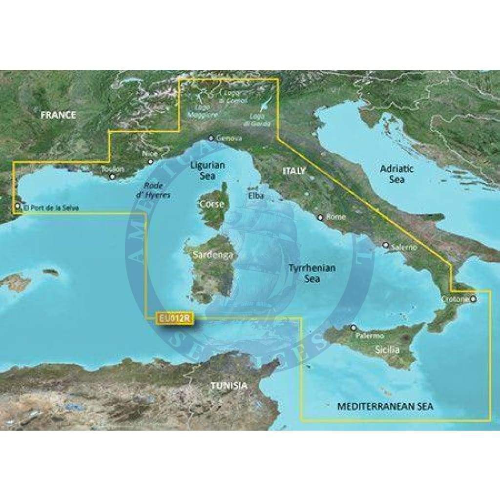 Bluechart G2 Vision microSD™/SD™ card: VEU012R-Mediterranean Sea, Central-West