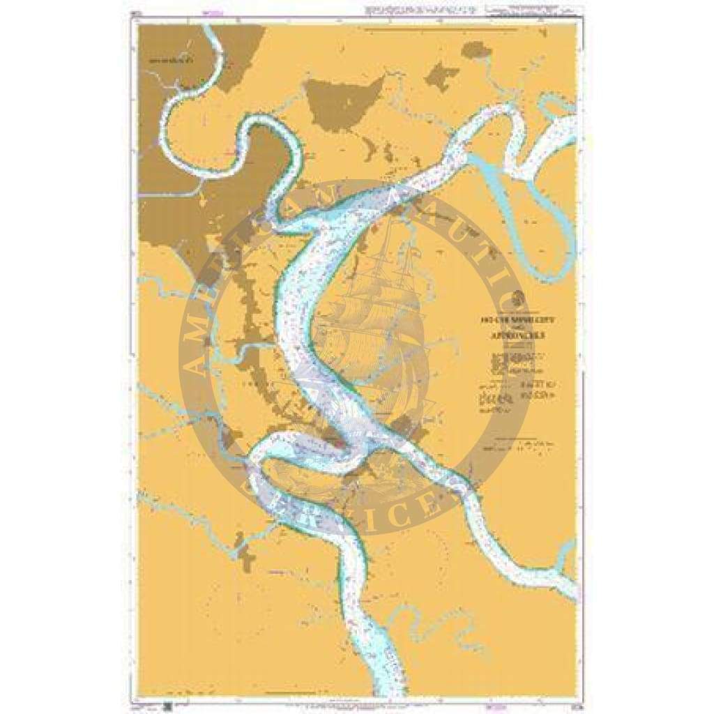 British Admiralty Nautical Chart 1036: Vietnam - South Coast, Ho Chi Minh City And Approaches