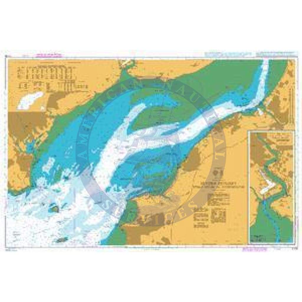 British Admiralty Nautical Chart 1176: Bristol Channel, Severn Estuary, Steep Holm to Avonmouth