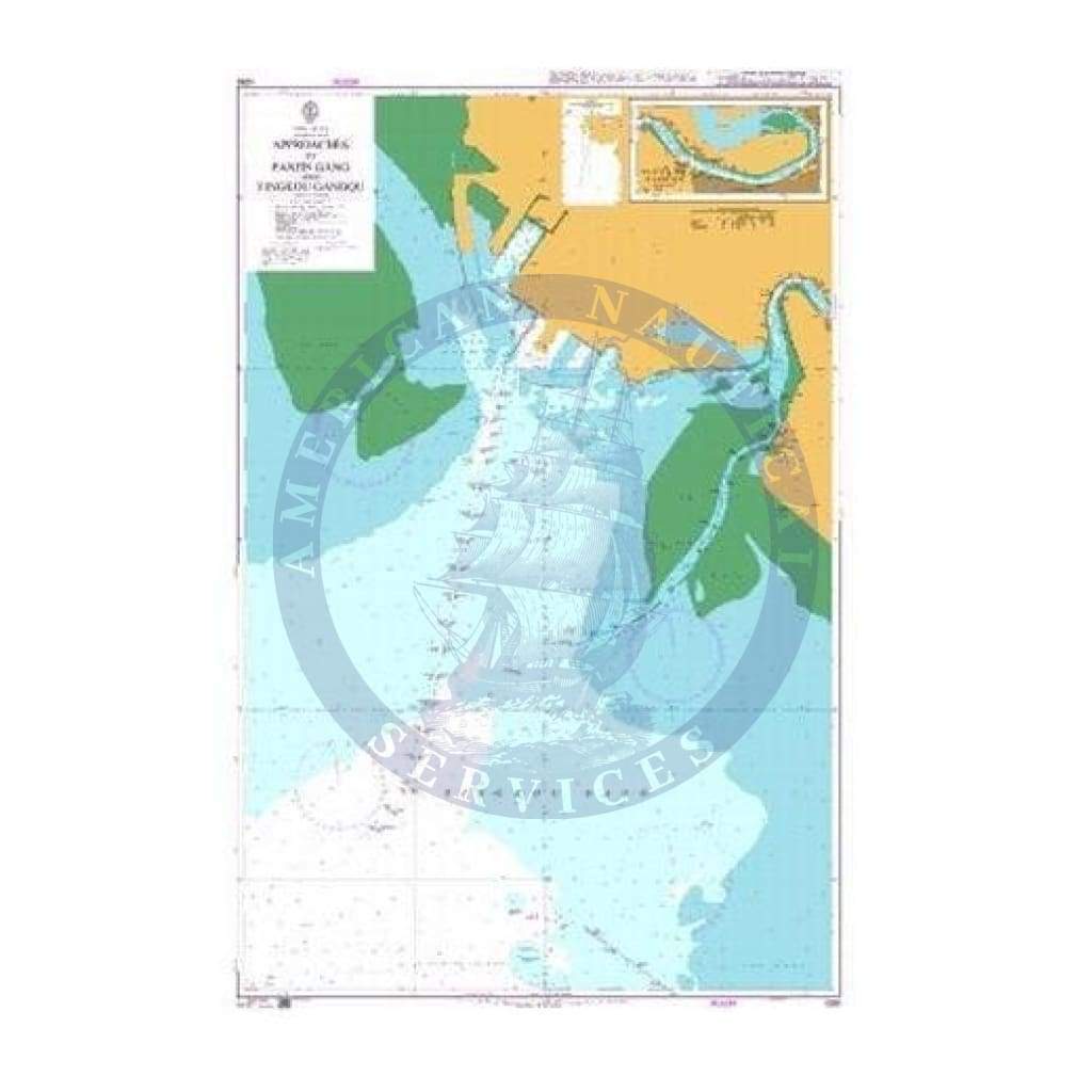 British Admiralty Nautical Chart 1286: China - Bo Hai - Liaodong Wan, Approaches to Panjin Gang and Yingkou Gangqu