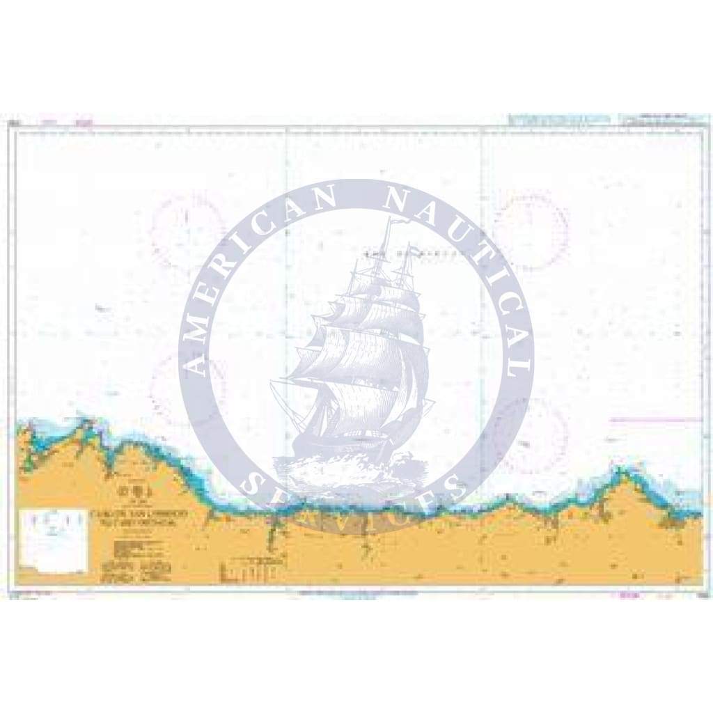 British Admiralty Nautical Chart 1290: Cabo de San Lorenzo to Cabo Ortegal