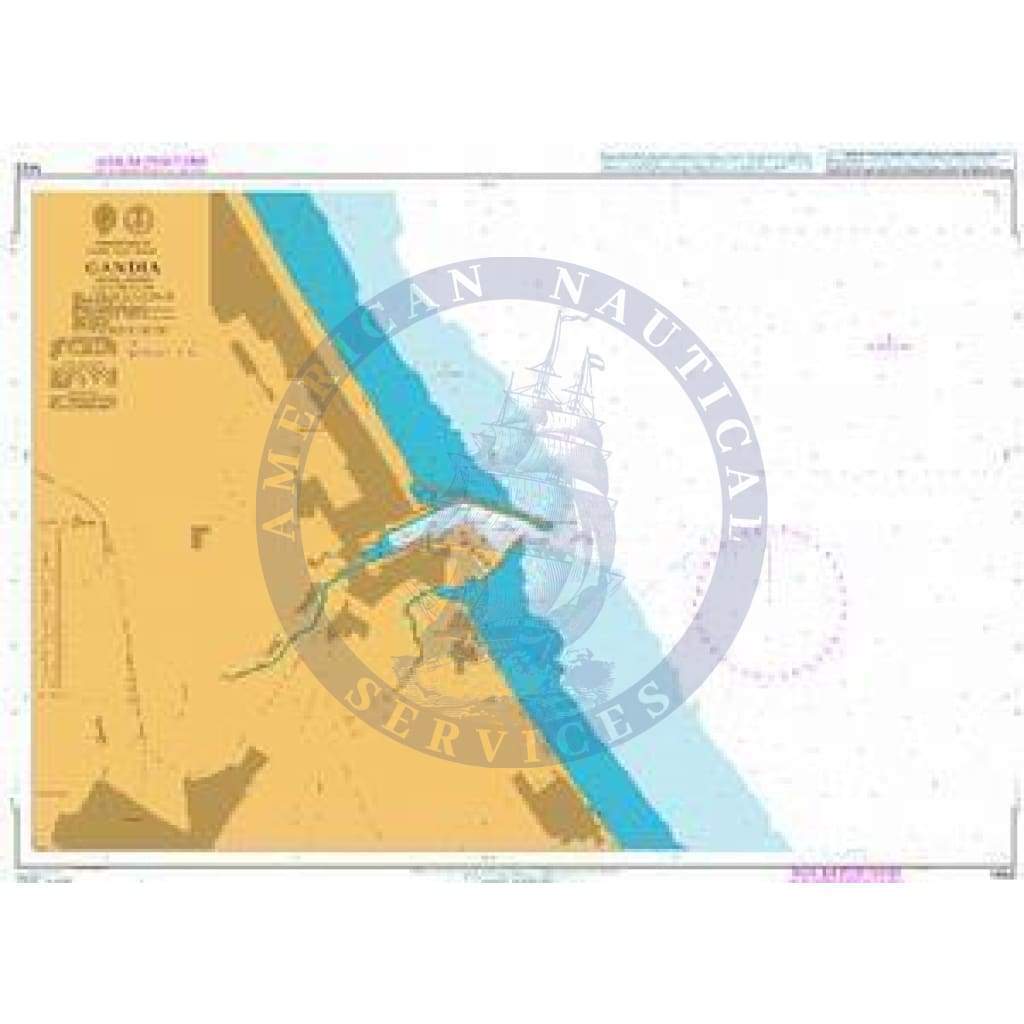 British Admiralty Nautical Chart 1453: Mediterranean Sea - Spain - East Coast, Gandia