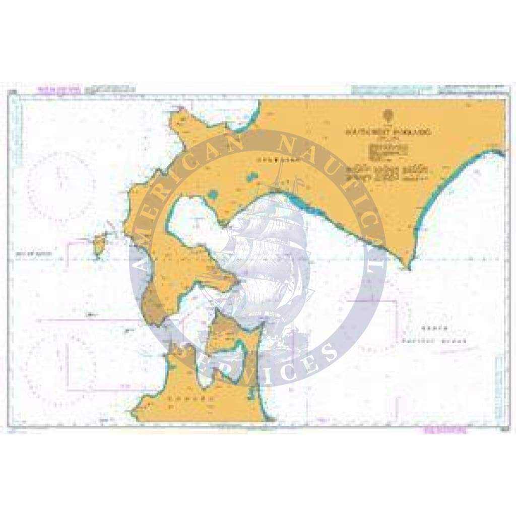 British Admiralty Nautical Chart 1800: South-West Hokkaido