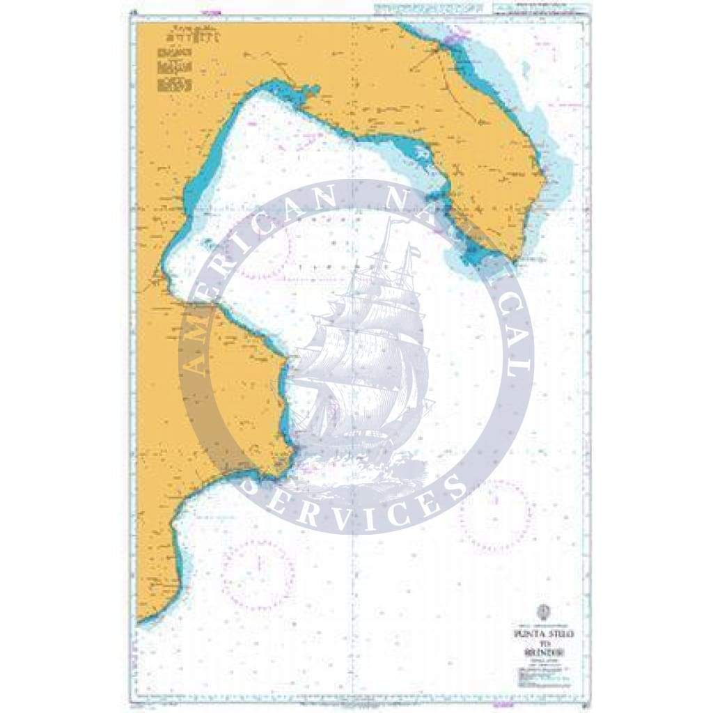 British Admiralty Nautical Chart 187: Italy - South-East Coast, Punta Stilo to Brindisi