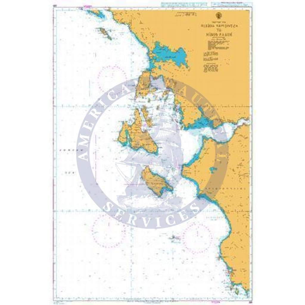 British Admiralty Nautical Chart 189: Nisida Sapientza to Nisos Paxoi