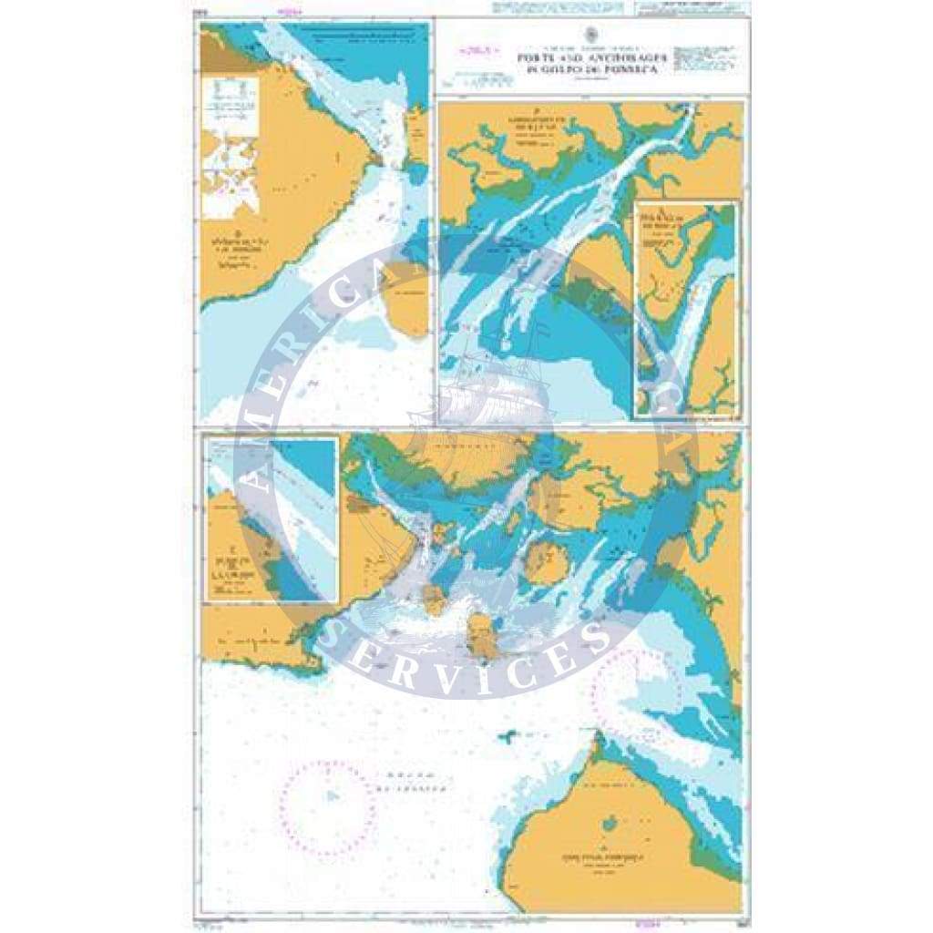 British Admiralty Nautical Chart  1961: Ports and Anchorages in Golfo de Fonseca