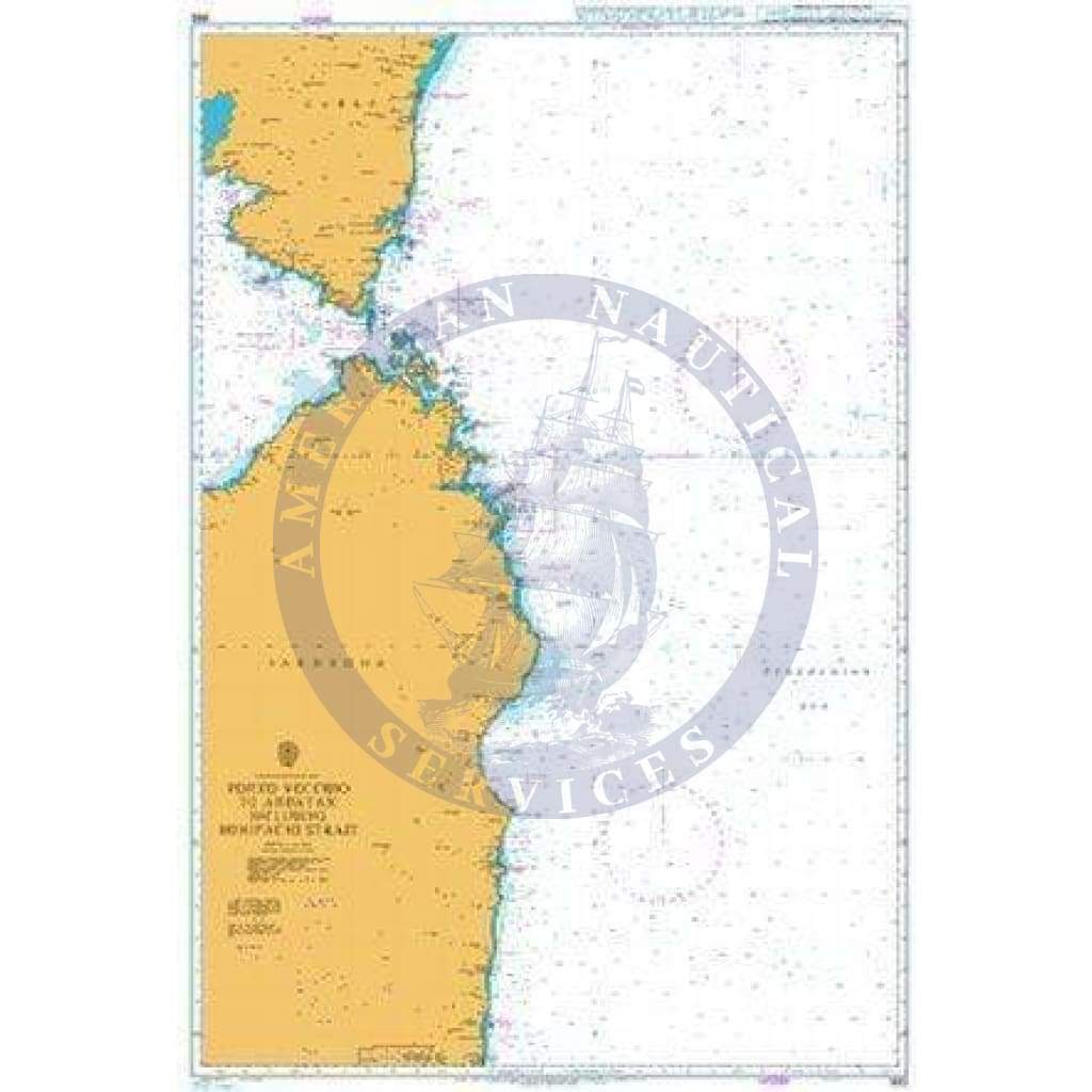 British Admiralty Nautical Chart 1992: Mediterranean Sea, Porto Vecchio to Arbatax including Bonifacio Strait