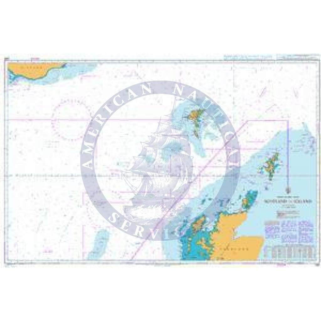British Admiralty Nautical Chart 245: North Atlantic Ocean, Scotland to Iceland