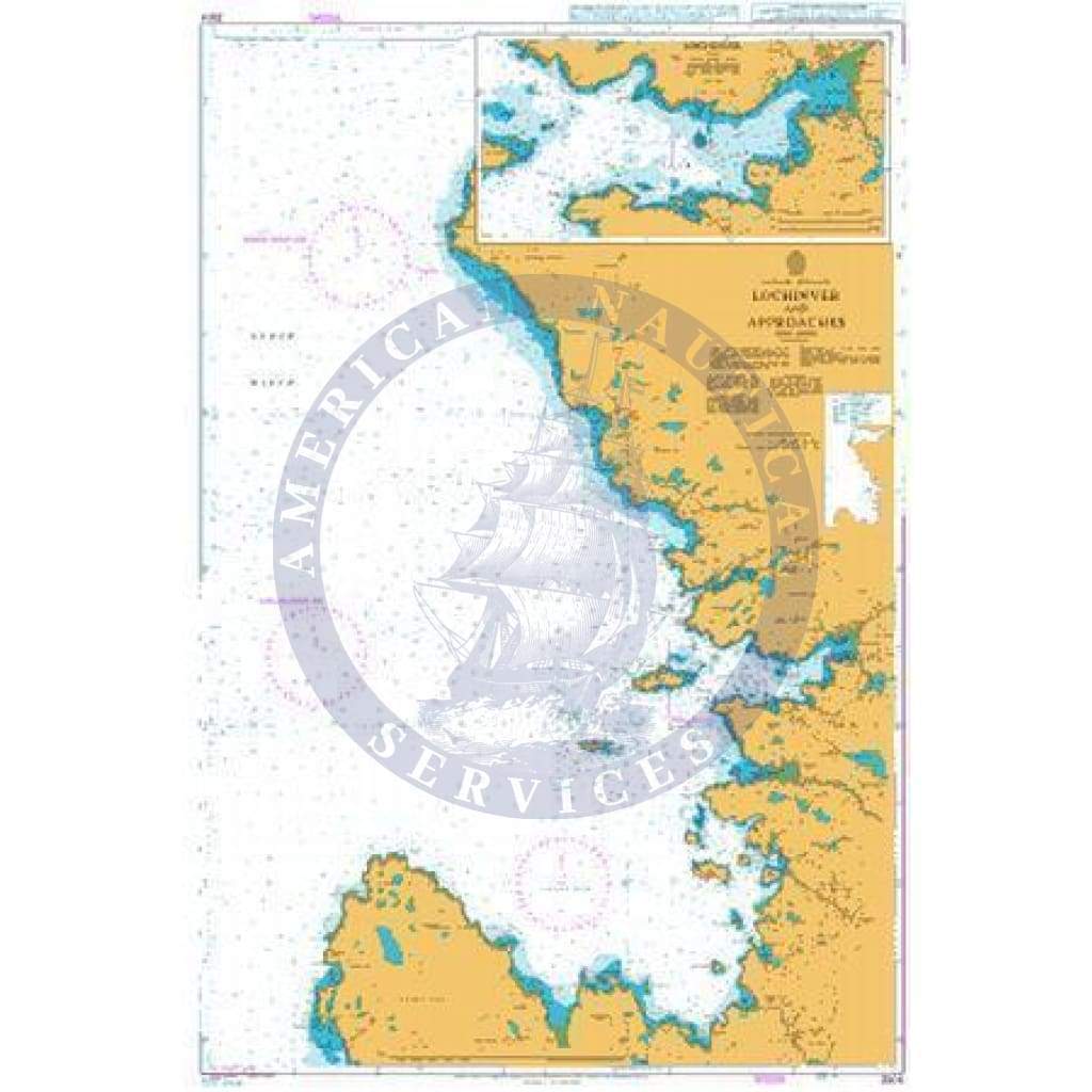British Admiralty Nautical Chart 2504: Scotland - West Coast, Lochinver and Approaches