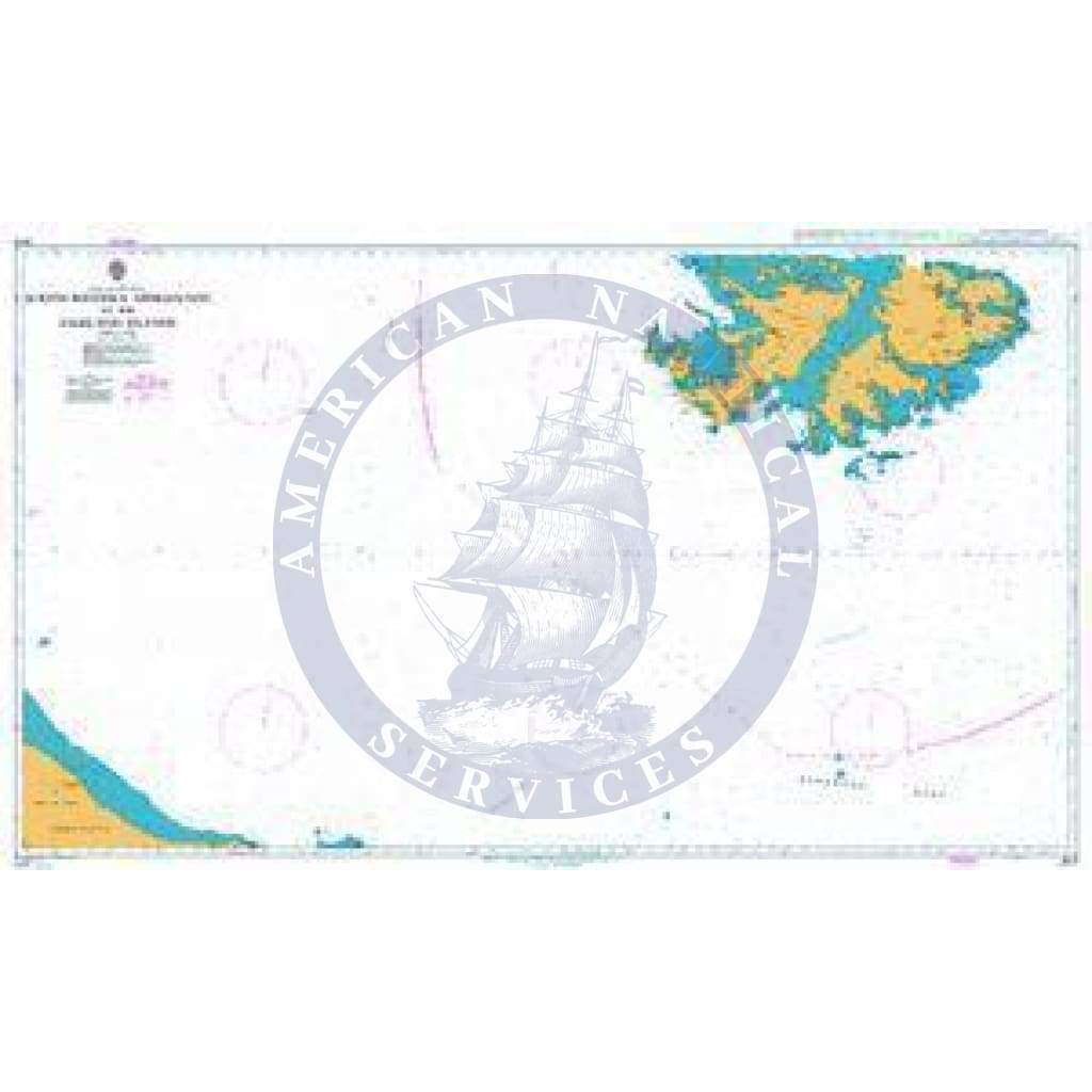 British Admiralty Nautical Chart 2519: South-Western Approaches to the Falkland Islands