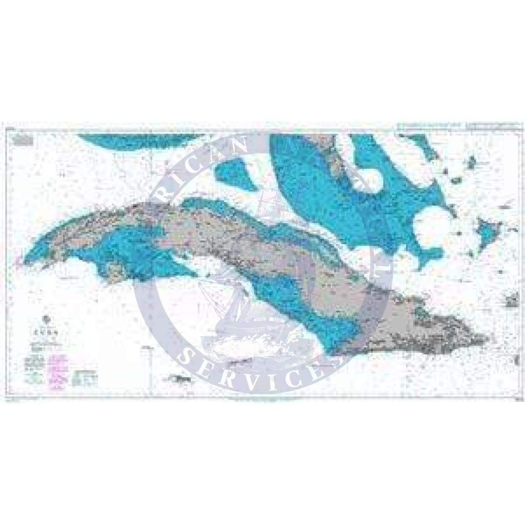 British Admiralty Nautical Chart  2579: Cuba (Replaced by Charts 2996 & 3001)