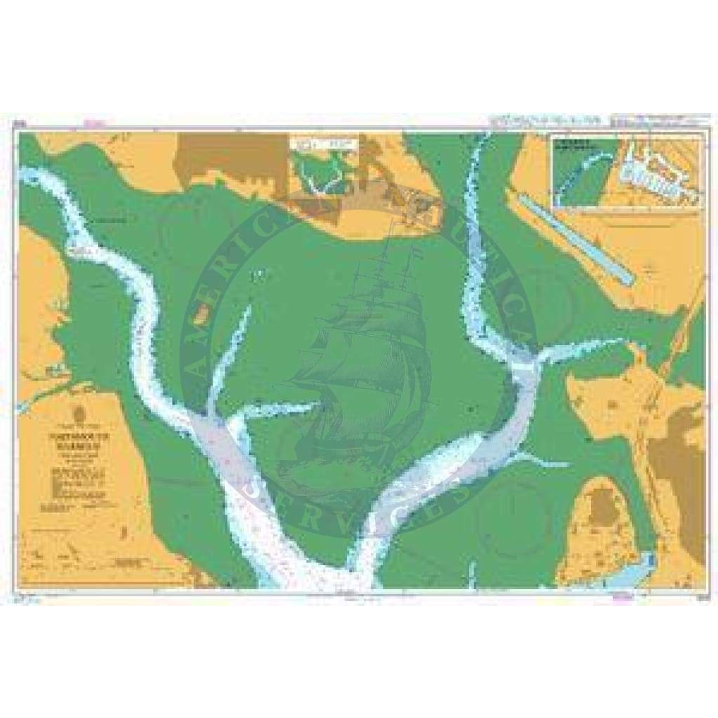 British Admiralty Nautical Chart  2628: Portsmouth Harbour Northern Part