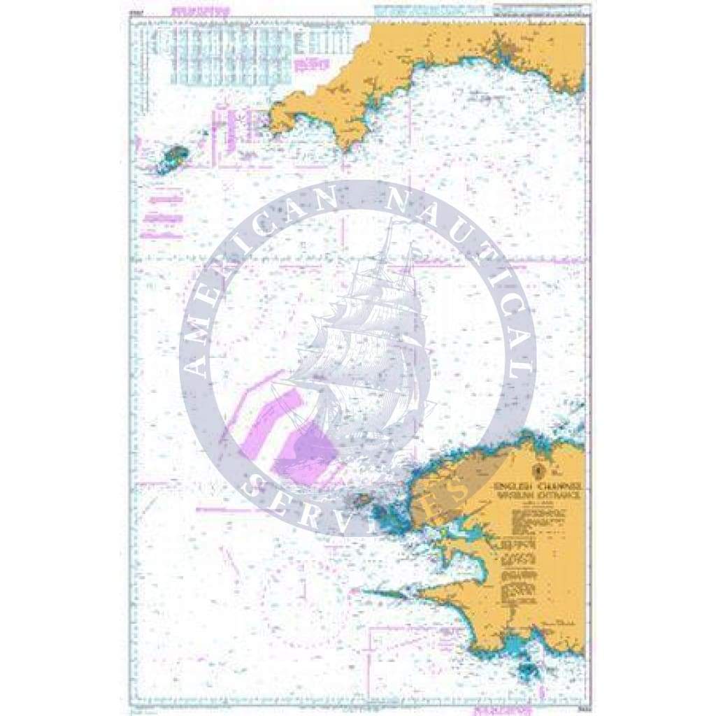 British Admiralty Nautical Chart 2655: English Channel Western Entrance