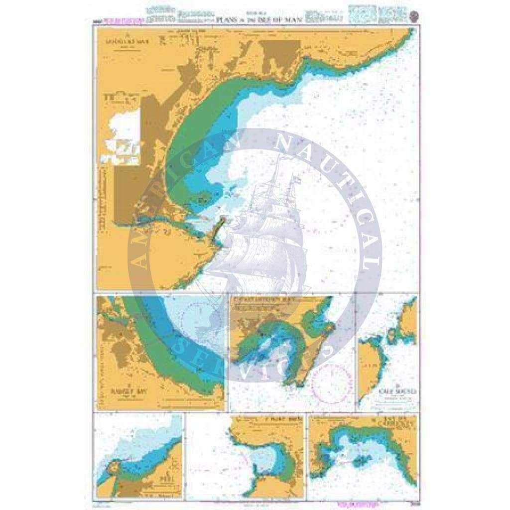 British Admiralty Nautical Chart 2696: Plans in the Isle of Man