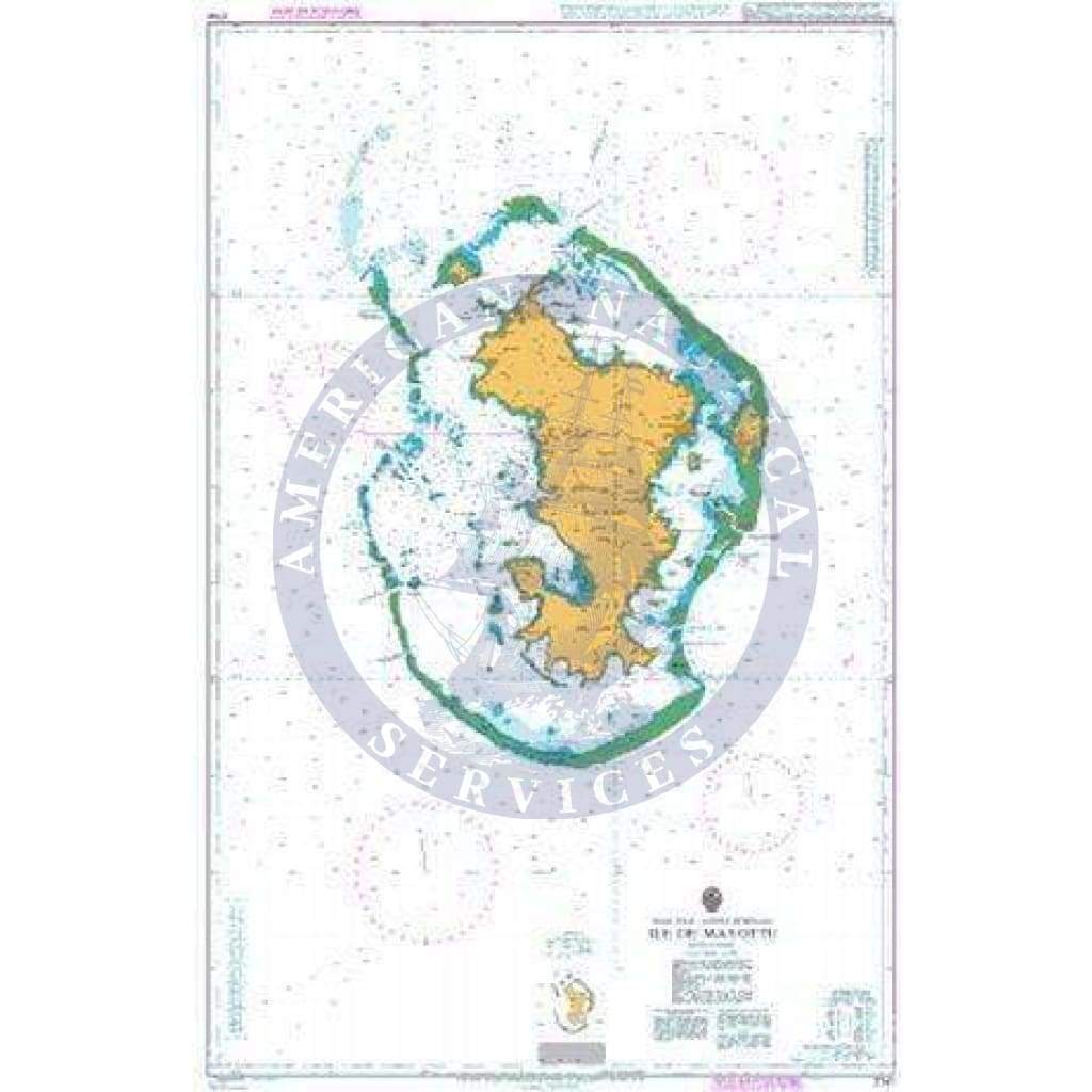 British Admiralty Nautical Chart  2741: Indian Ocean - Comoros Archipelago, Mayotte