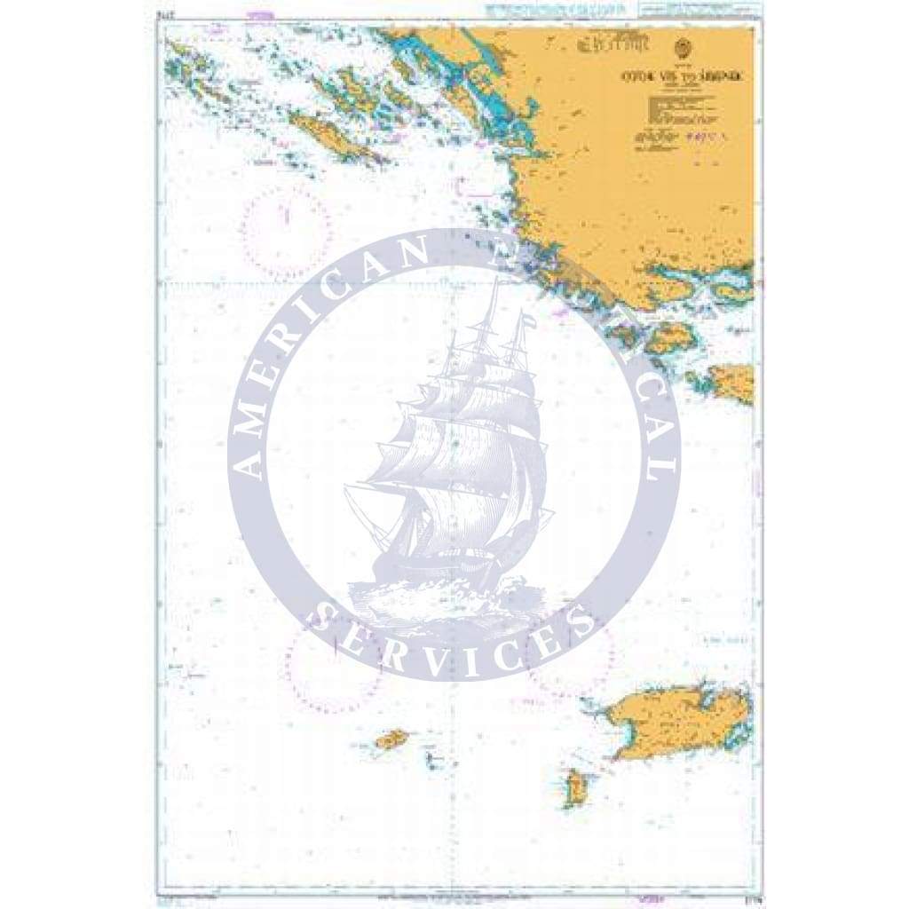 British Admiralty Nautical Chart 2774: Croatia, Otok Vis to Šibenik