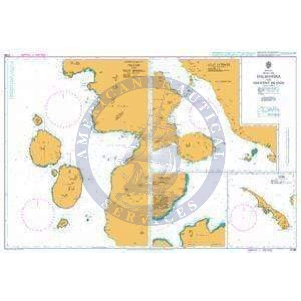 British Admiralty Nautical Chart  2786: Indonesia, Plans on Halmahera and Adjacent Islands