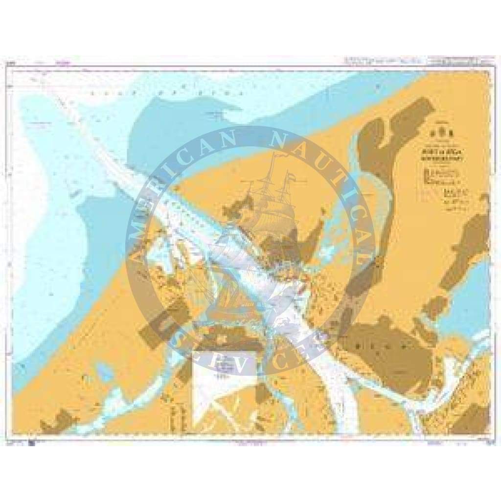 British Admiralty Nautical Chart 2972: Baltic Sea - Gulf of Riga, Port of Riga - Northern Part