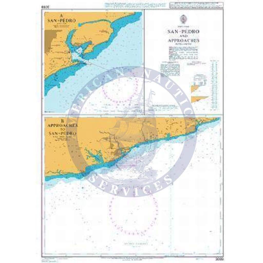 British Admiralty Nautical Chart 3099: San-Pedro and Approaches