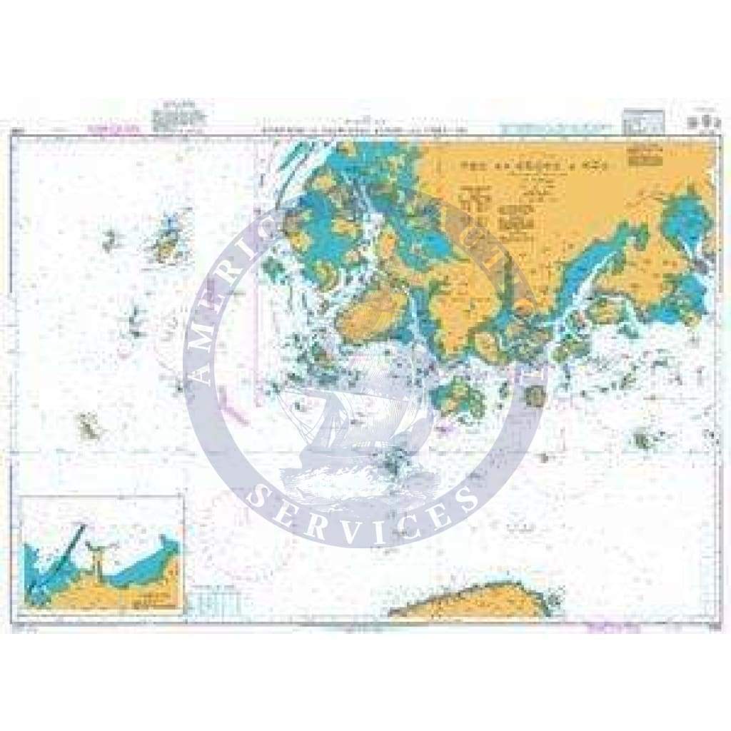 British Admiralty Nautical Chart 3365: Korea – South West Coast, Geomundo to Daeheuksan Gundo and Jejudo. Jeju Hang