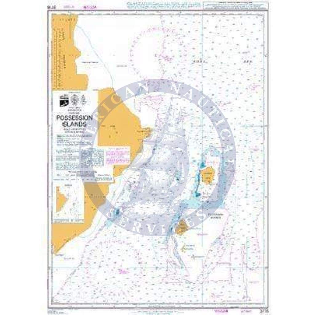 British Admiralty Nautical Chart 3716: Possession Islands