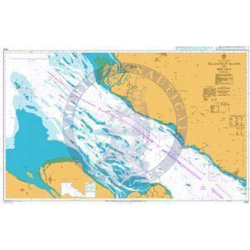 British Admiralty Nautical Chart 3946: Malaysia and Indonesia, Malacca Strait, Pelabuhan Klang to Melaka