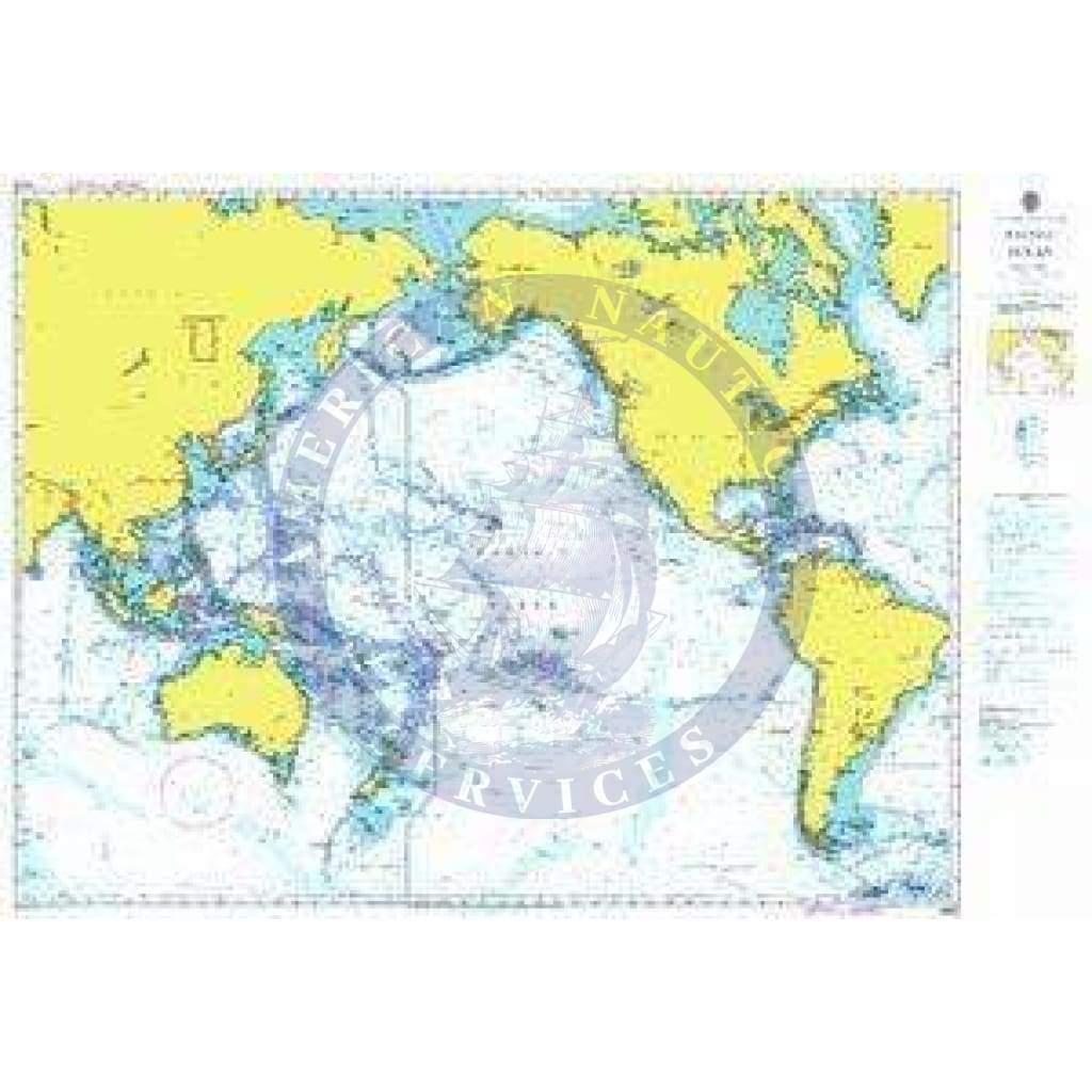 British Admiralty Nautical Chart 4002: A Planning Chart for the Pacific Ocean