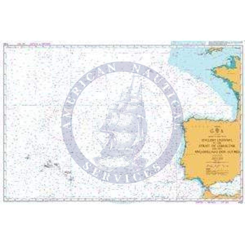 British Admiralty Nautical Chart 4103: North Atlantic Ocean, English Channel to the Strait of Gibraltar and the Arquipélago Dos Açores