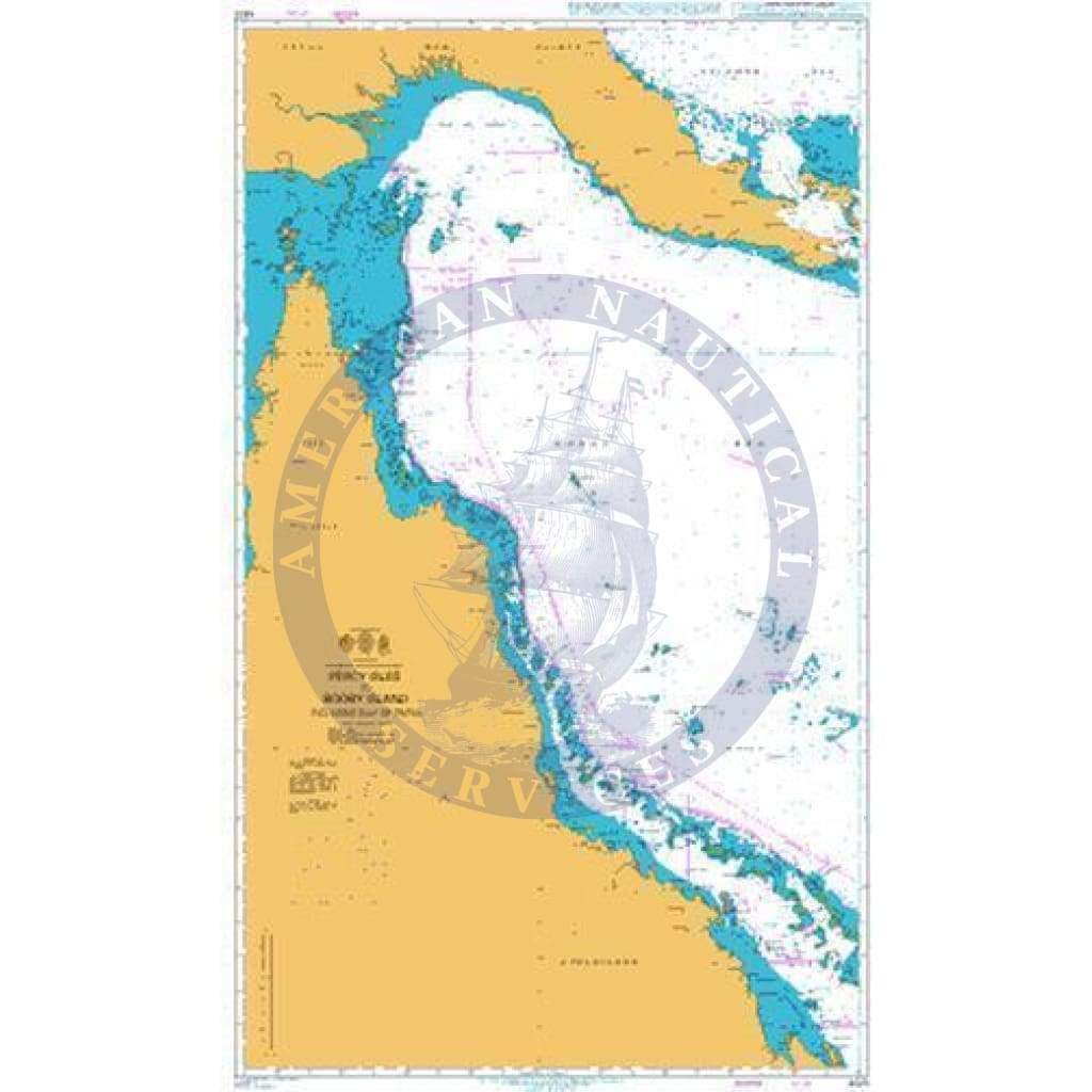 British Admiralty Nautical Chart  4620: Australia - Papua New Guinea, Percy Isles to Booby Island including Gulf of Papua