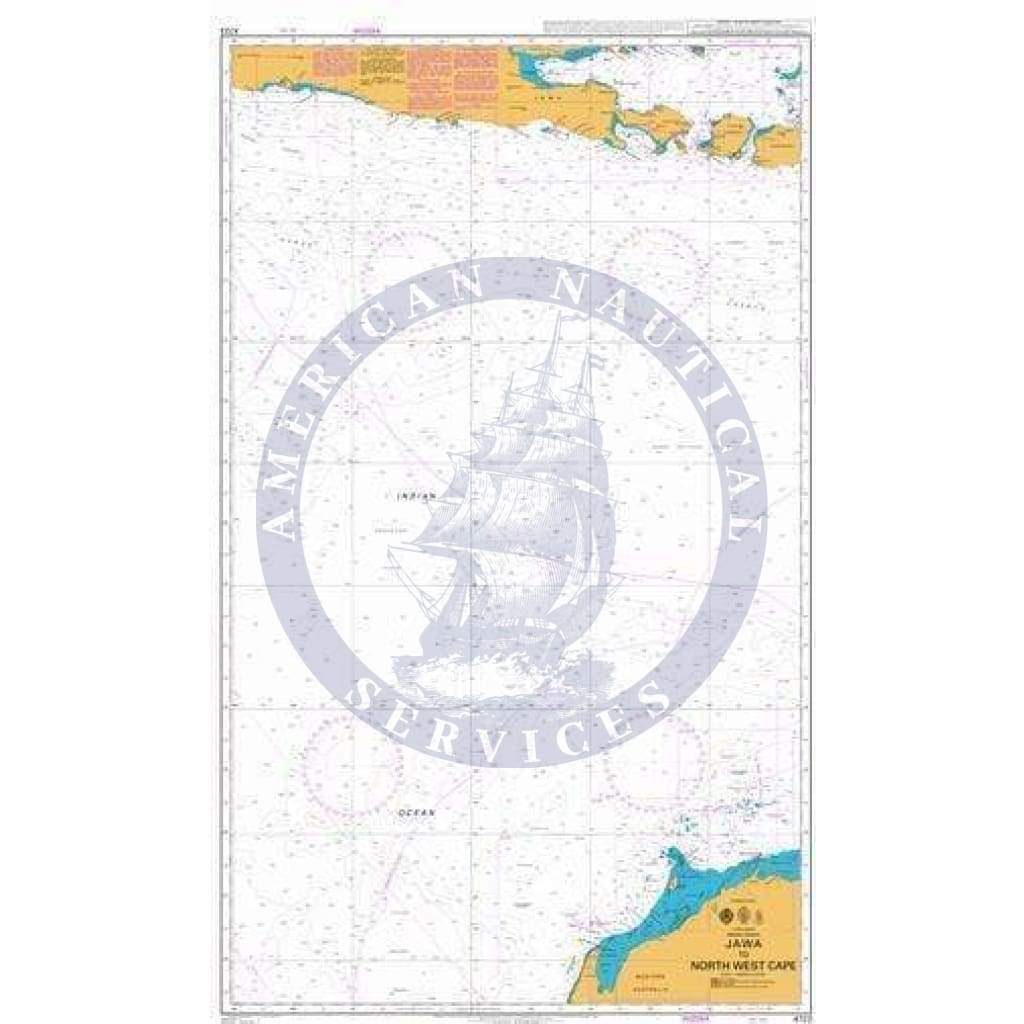 British Admiralty Nautical Chart 4723: Indian Ocean, Jawa to North West Cape.