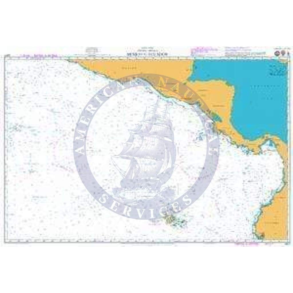 British Admiralty Nautical Chart  4811: Pacific Ocean, Central America, Mexico to Ecuador